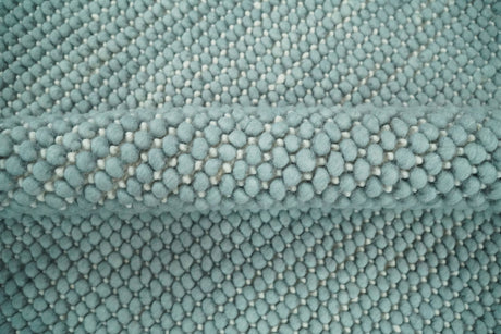 Modern Solid Blue Design Handmade Wool Area Rug