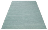 Modern Solid Blue Design Handmade Wool Area Rug