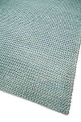Modern Solid Blue Design Handmade Wool Area Rug