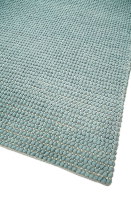 Modern Solid Blue Design Handmade Wool Area Rug