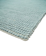 Modern Solid Blue Design Handmade Wool Area Rug