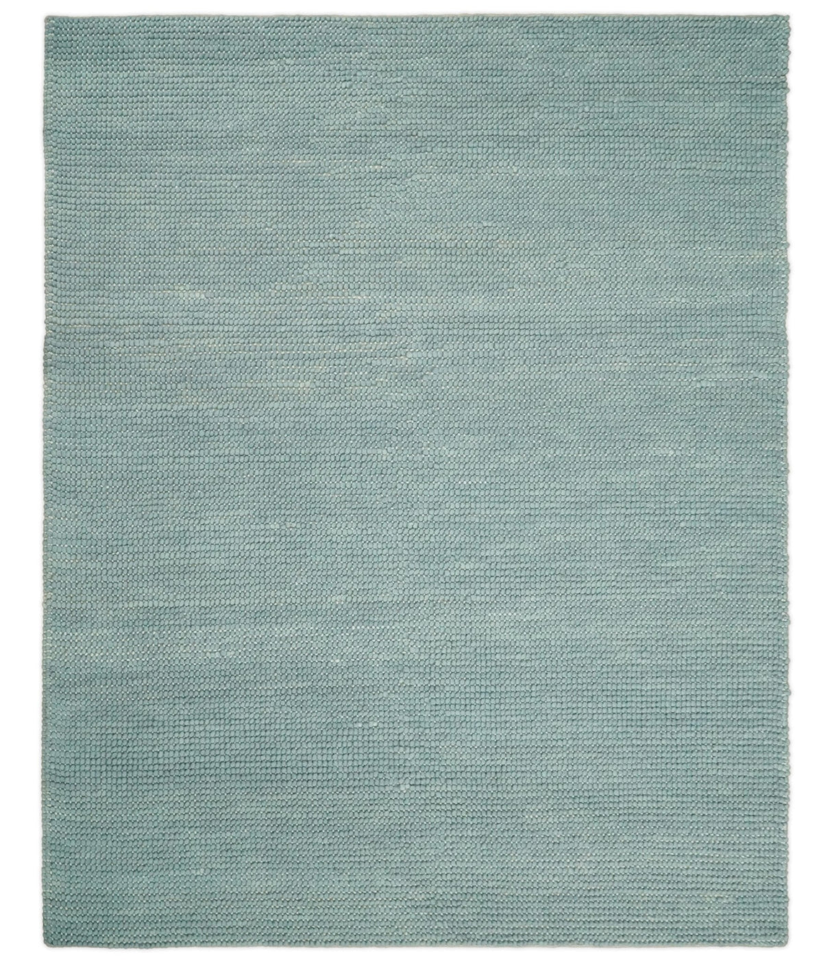 Modern Solid Blue Design Handmade Wool Area Rug