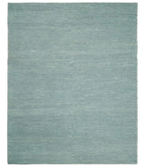 Modern Solid Blue Design Handmade Wool Area Rug