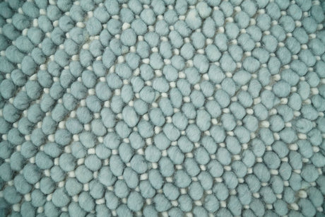 Modern Solid Blue Design Handmade Wool Area Rug