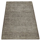 Modern Solid Brown 2x3 Hand Knotted Bamboo Silk Rug