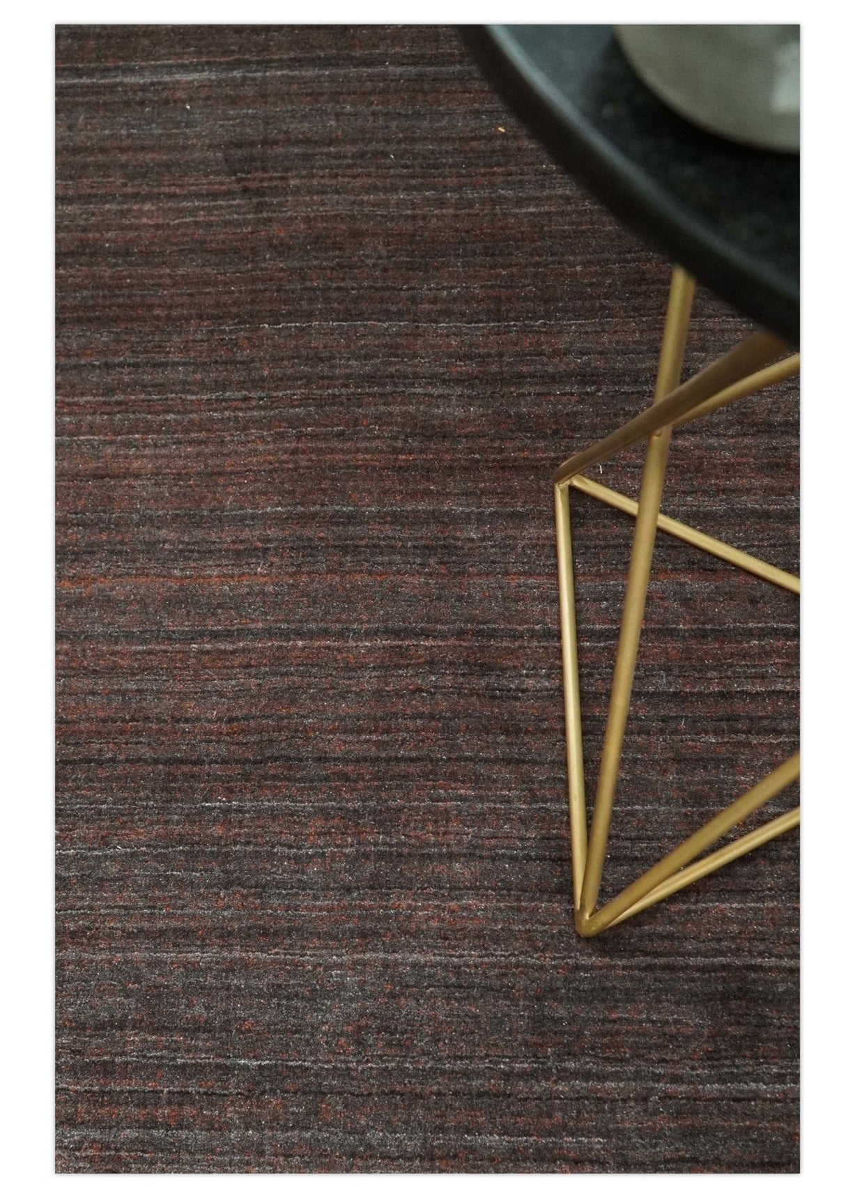 Modern Solid Brown 5x7 Blended Wool Flatwoven Area Rug