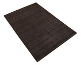 Modern Solid Brown 5x7 Blended Wool Flatwoven Area Rug