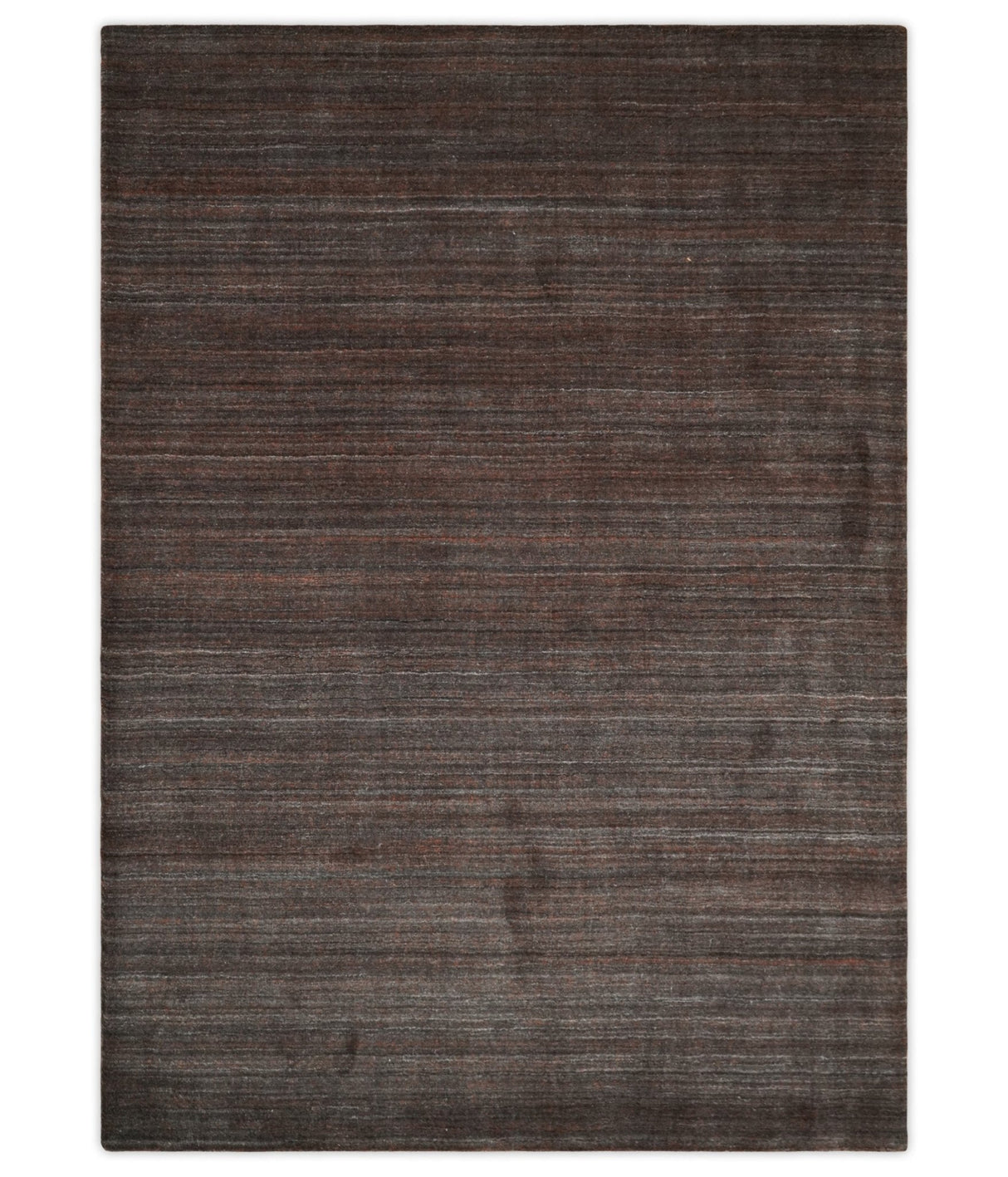 Modern Solid Brown 5x7 Blended Wool Flatwoven Area Rug