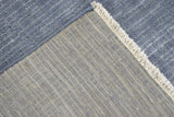 Modern Solid Design Blue Hand Knotted Wool 8x10 Area Rug
