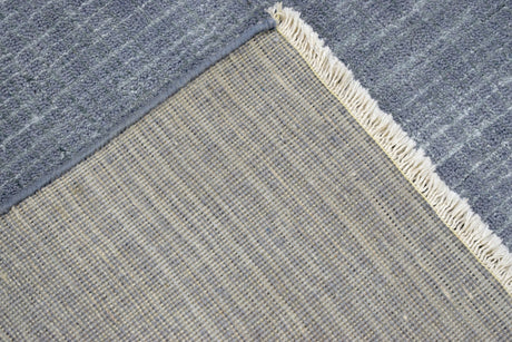 Modern Solid Design Blue Hand Knotted Wool 8x10 Area Rug