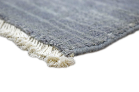 Modern Solid Design Blue Hand Knotted Wool 8x10 Area Rug