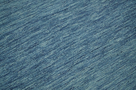 Modern Solid Design Blue Hand Tufted Wool Area Rug
