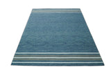 Modern Solid Design Blue Hand Tufted Wool Area Rug