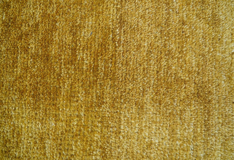 Modern Solid Design Gold Hand Knotted Wool Area Rug