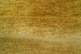 Modern Solid Design Gold Hand Knotted Wool Area Rug