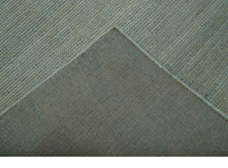 Modern Solid Design Green And Blue 5x8 Hand Knotted Wool Area Rug