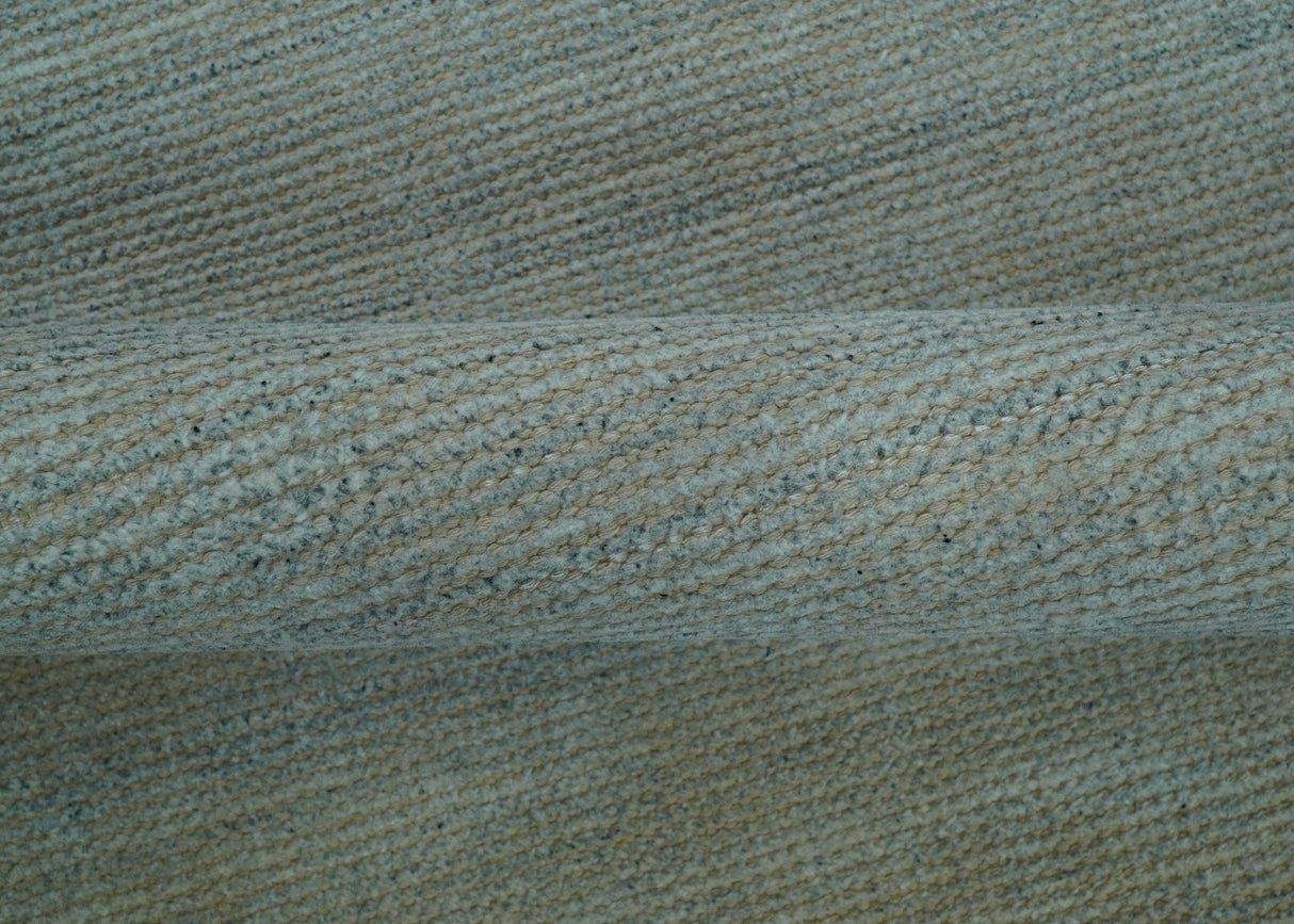 Modern Solid Design Green And Blue 5x8 Hand Knotted Wool Area Rug