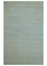 Modern Solid Design Green And Blue 5x8 Hand Knotted Wool Area Rug