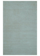 Modern Solid Design Ivory 5x8 Hand Woven Wool Area Rug
