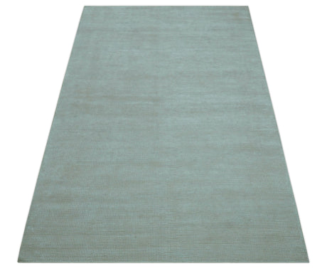 Modern Solid Design Ivory 5x8 Hand Woven Wool Area Rug