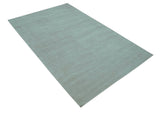 Modern Solid Design Ivory 5x8 Hand Woven Wool Area Rug