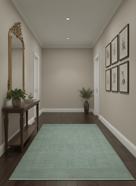 Modern Solid Design Ivory 5x8 Hand Woven Wool Area Rug