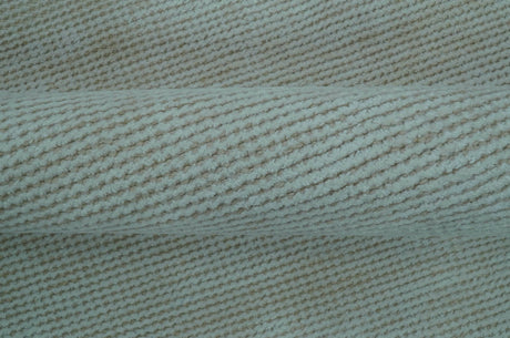 Modern Solid Design Ivory 5x8 Hand Woven Wool Area Rug
