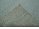 Modern Solid Design Ivory 5x8 Hand Woven Wool Area Rug