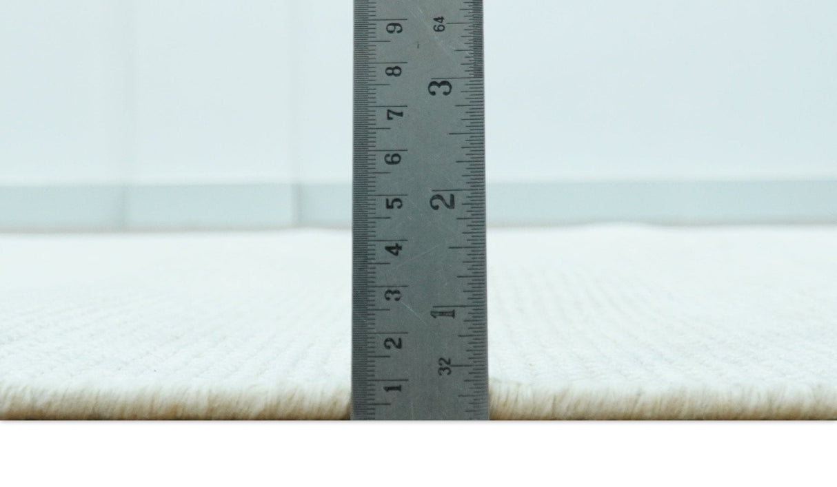 Modern Solid Design Ivory 5x8 Hand Woven Wool Area Rug
