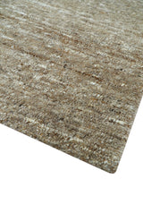 Modern Solid Design Natural Brown Hand Knotted Wool Rug