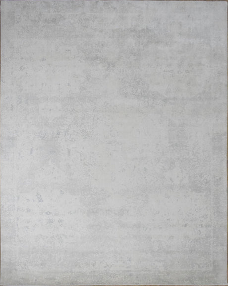 Modern Solid Design Silver Hand Loom Viscose 5x8 Area Rug