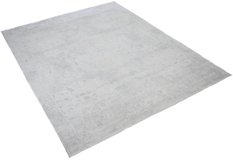 Modern Solid Design Silver Hand Loom Viscose 5x8 Area Rug