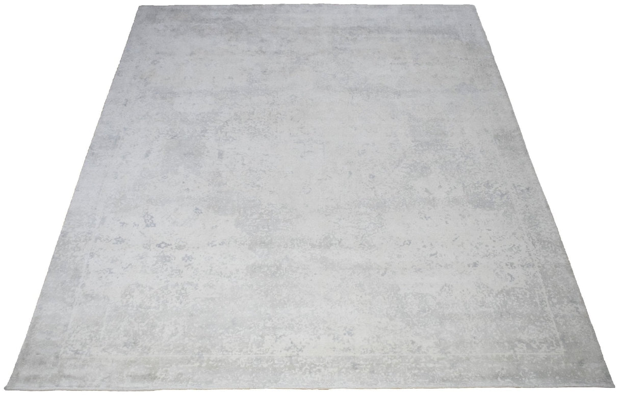 Modern Solid Design Silver Hand Loom Viscose 5x8 Area Rug
