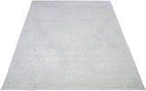Modern Solid Design Silver Hand Loom Viscose 5x8 Area Rug
