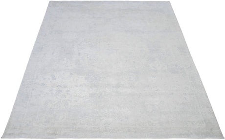 Modern Solid Design Silver Hand Loom Viscose 5x8 Area Rug