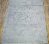 Modern Solid Design Silver Handmade Wool Area Rug