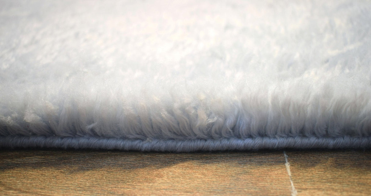 Modern Solid Design Silver Handmade Wool Area Rug