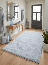 Modern Solid Design Silver Handmade Wool Area Rug