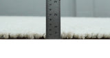 Modern Solid Design White Handwoven Wool Area Rug