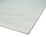 Modern Solid Design White Handwoven Wool Area Rug