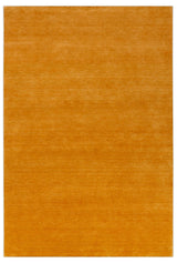 Modern Solid Gold Hand Loomed Wool Area Rug