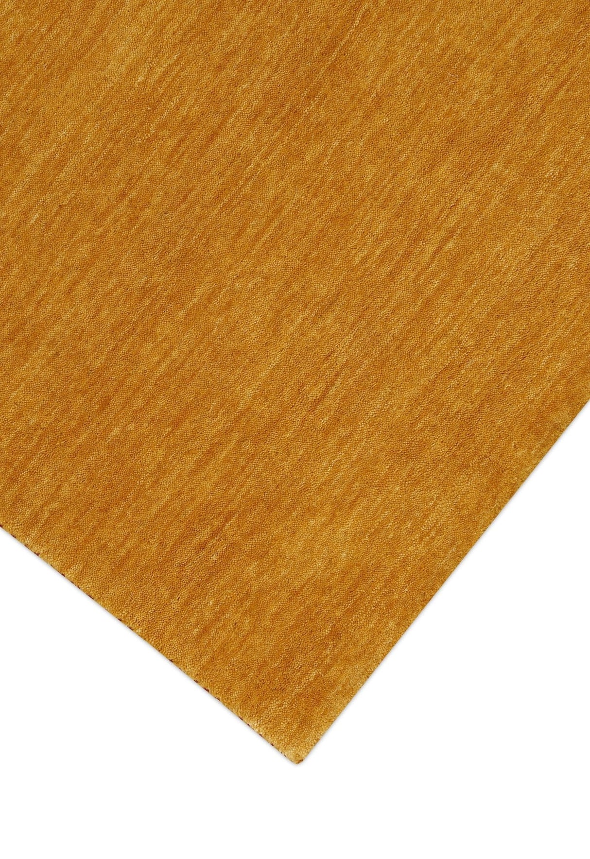 Modern Solid Gold Hand Loomed Wool Area Rug