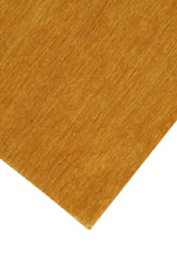 Modern Solid Gold Hand Loomed Wool Area Rug