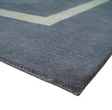 Modern Solid Gray and Beige Hand Tufted Wool Area Rug