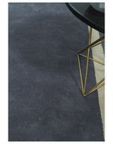 Modern Solid Gray and Beige Hand Tufted Wool Area Rug