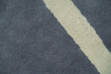 Modern Solid Gray and Beige Hand Tufted Wool Area Rug