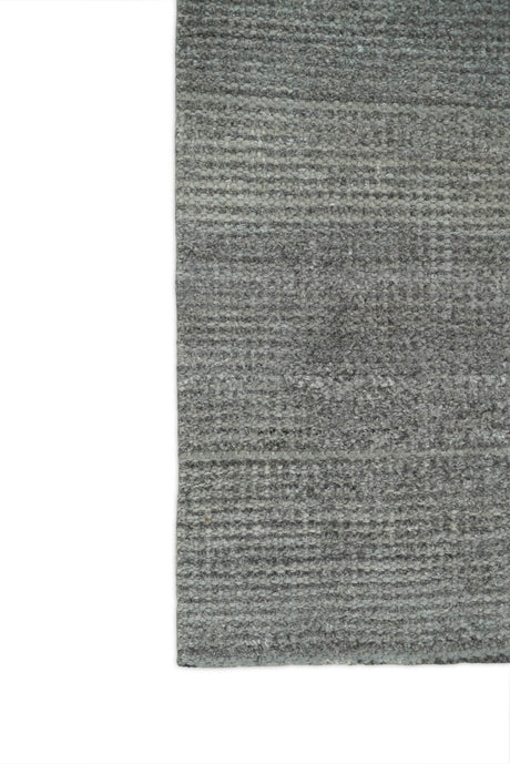 Modern Solid Gray Hand Woven 5x8 Wool and Viscose Rug