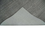 Modern Solid Gray Hand Woven 5x8 Wool and Viscose Rug