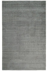 Modern Solid Gray Hand Woven 5x8 Wool and Viscose Rug