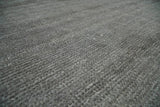 Modern Solid Gray Hand Woven 5x8 Wool and Viscose Rug